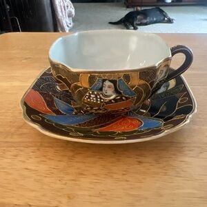 Elegant Multicolor Teacup and Saucer Set